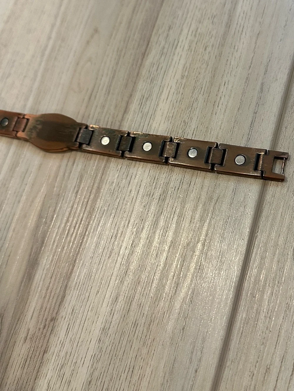 VTG Copper Religious Cross Link Bracelet (9 Inches)